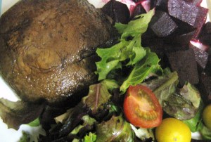 portabella mushroom w/ tomato heirloom salad and beets