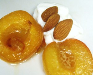 apricots with yogurt and almonds